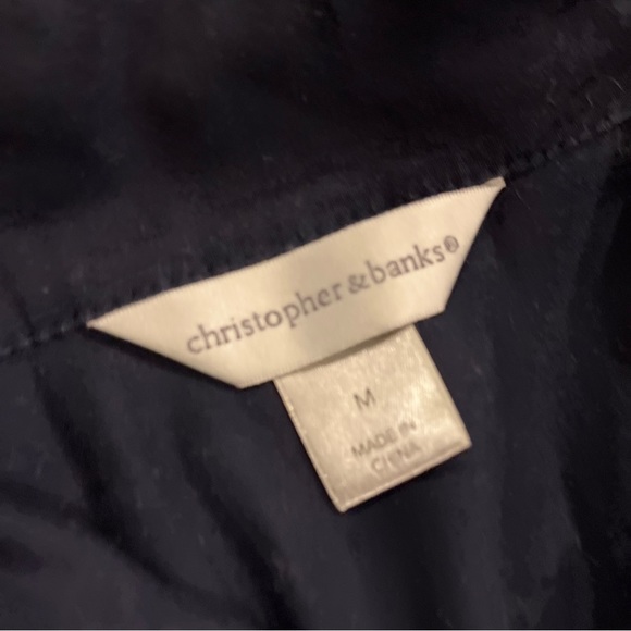 Christopher & Banks Vest Size Medium Blue Full Zip - Picture 5 of 5